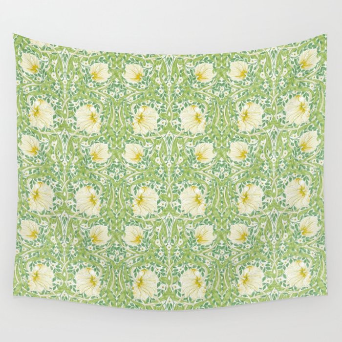 William Morris Pimpernel Weld Leaf Green Floral Wall Tapestry Gallery Image 4