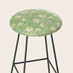 William Morris Pimpernel Weld Leaf Green Floral Stool Gallery Image 2