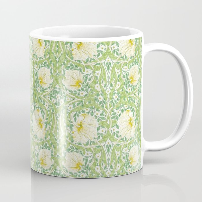 William Morris Pimpernel Weld Leaf Green Floral Coffee Mug Gallery Image 1