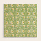 William Morris Pimpernel Weld Leaf Green Floral Wood Wall Art Gallery Image 1