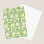 William Morris Pimpernel Weld Leaf Green Floral Stationery Card Gallery Image 2