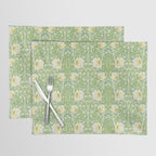 William Morris Pimpernel Weld Leaf Green Floral Placemat Gallery Image 1
