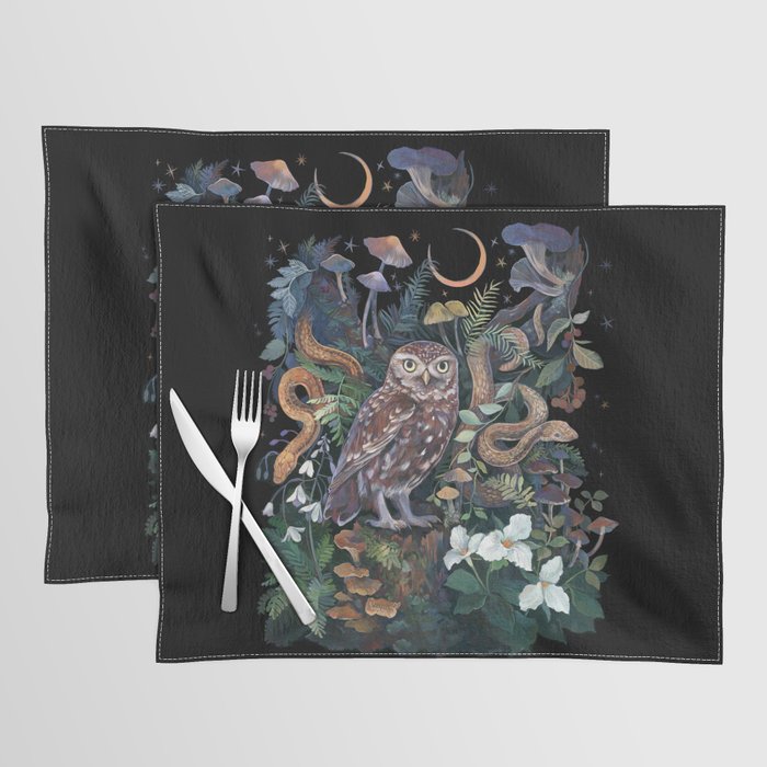 Owl and Snakes Mushroom forest Placemat Gallery Image 1