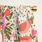 Folk Floral Bird  Window Curtain Gallery Image 2