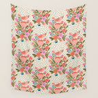Folk Floral Bird  Wall Tapestry Gallery Image 4