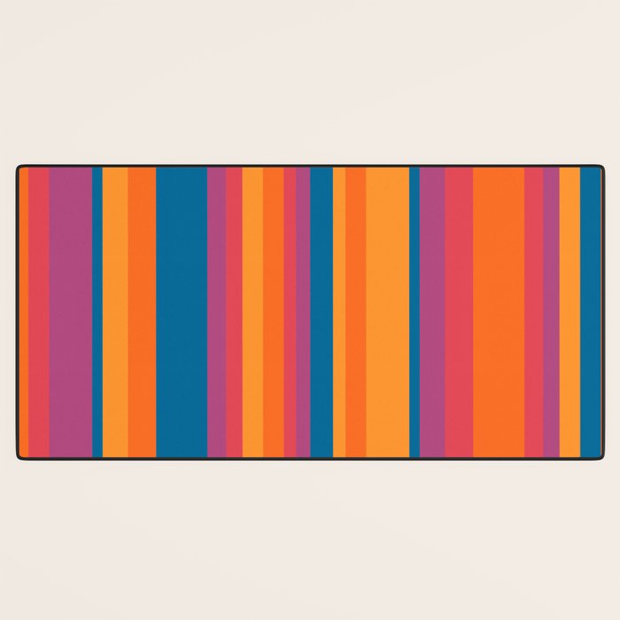 Classic Stripes III - Retro Rainbow  Desk Mat Gallery Image 3