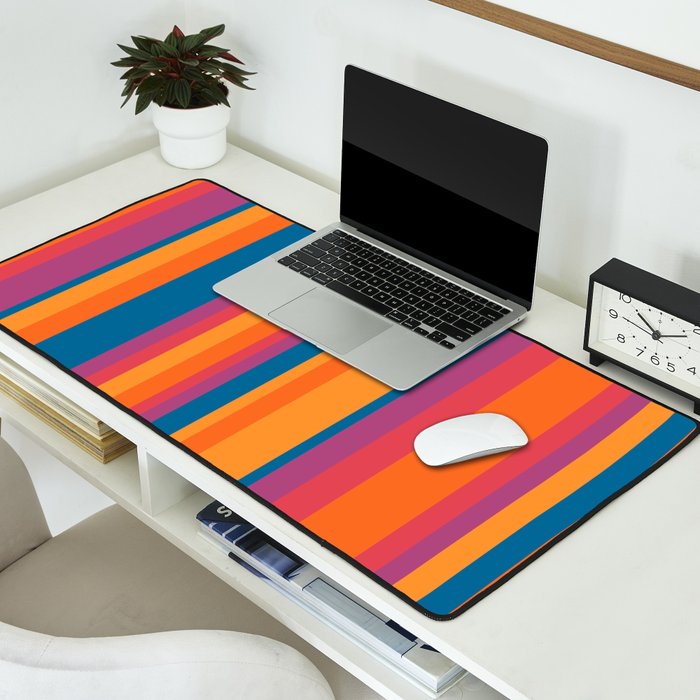 Classic Stripes III - Retro Rainbow  Desk Mat Gallery Image 2