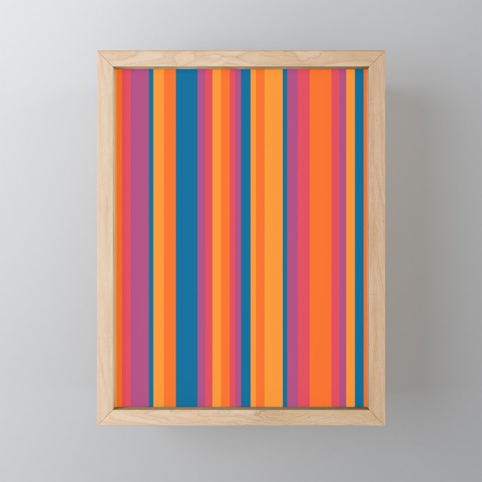 Classic Stripes III - Retro Rainbow  Mini Art Print Gallery Image 1