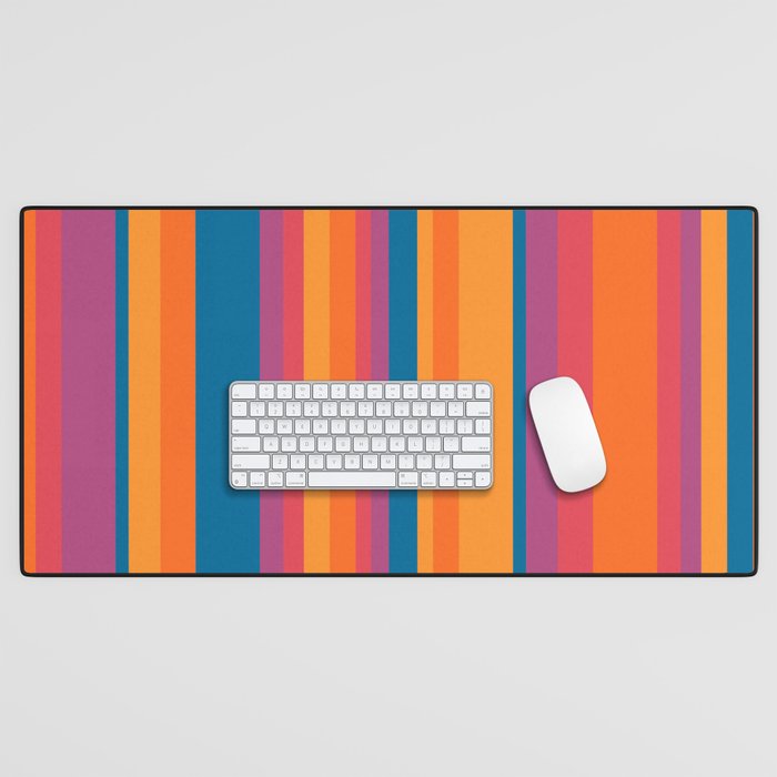 Classic Stripes III - Retro Rainbow  Desk Mat Gallery Image 1
