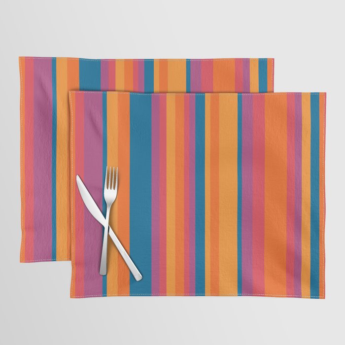 Classic Stripes III - Retro Rainbow  Placemat Gallery Image 1