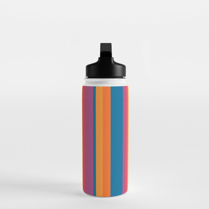 Classic Stripes III - Retro Rainbow  Water Bottle Gallery Image 3