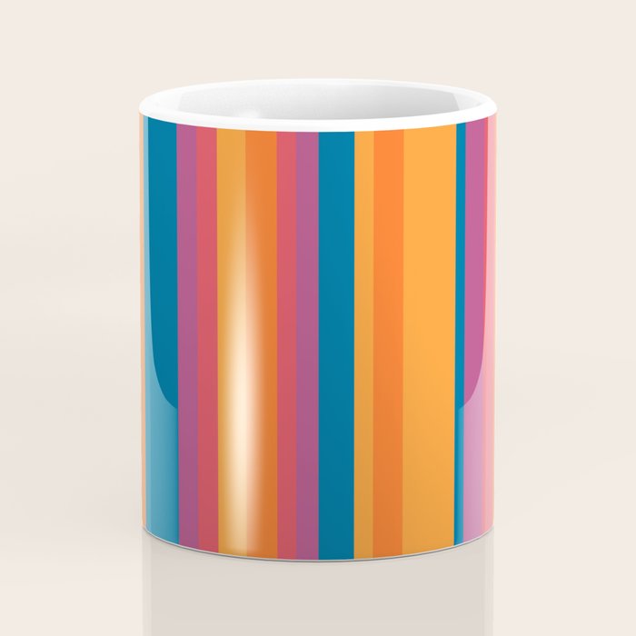 Classic Stripes III - Retro Rainbow  Coffee Mug Gallery Image 4