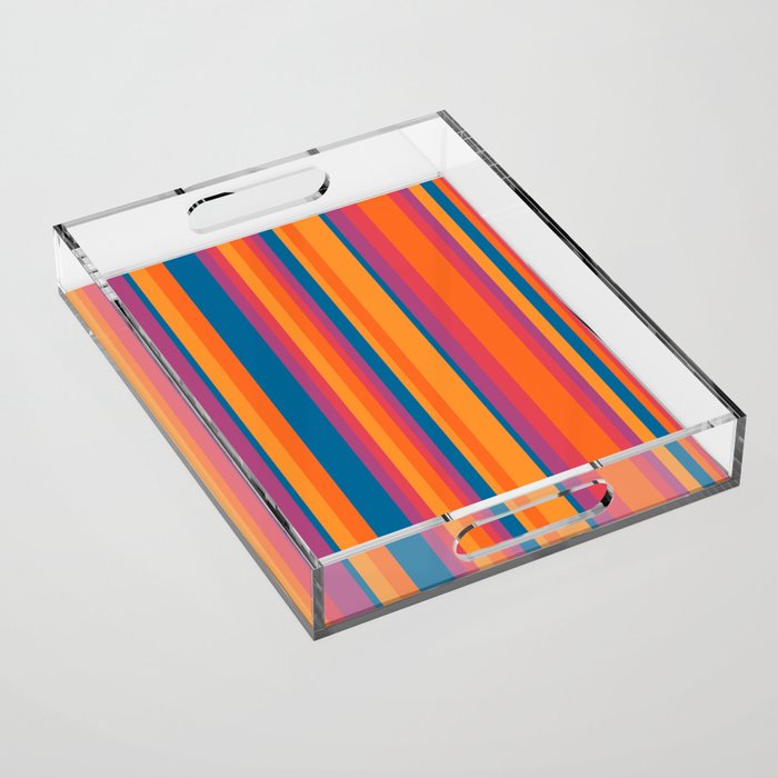 Classic Stripes III - Retro Rainbow  Acrylic Tray Gallery Image 1
