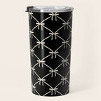 Bows & Ribbons Pattern XLVII Black and White Travel Mug Gallery Image 3