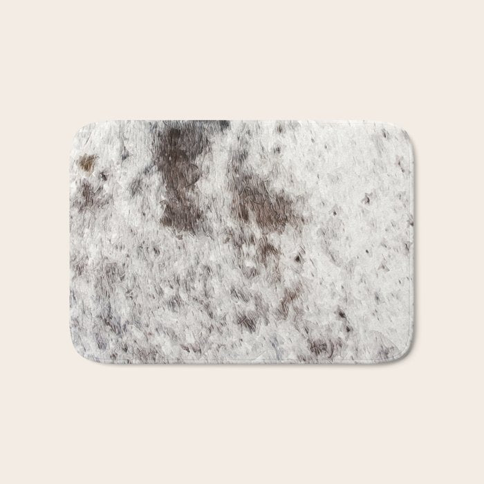 Rustic Cowhide Faux Fur (Digitally Made, ix 2021) Bath Mat Gallery Image 1