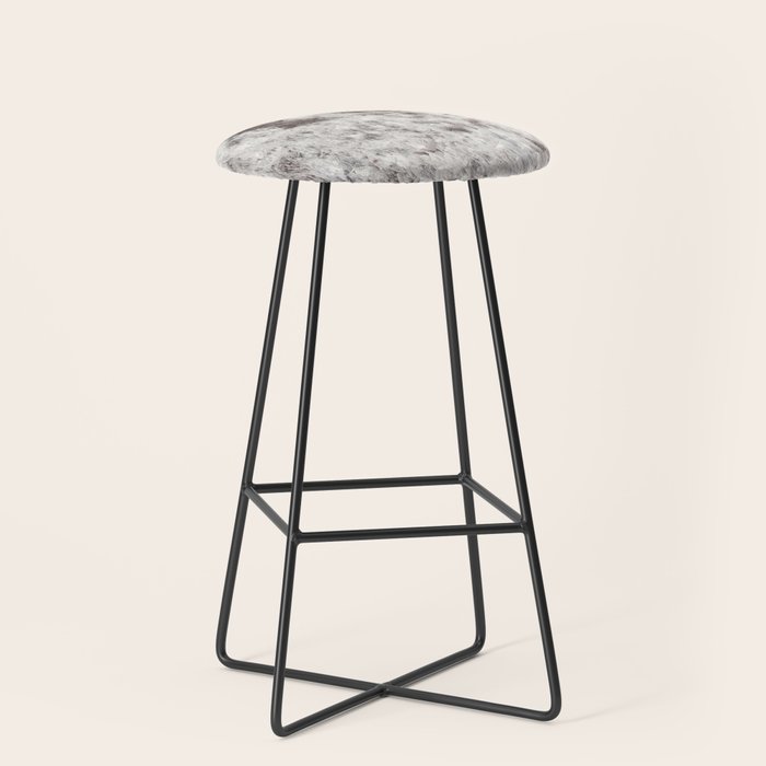 Rustic Cowhide Faux Fur (Digitally Made, ix 2021) Stool Gallery Image 1