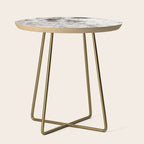 Rustic Cowhide Faux Fur (Digitally Made, ix 2021) Side Table Gallery Image 1
