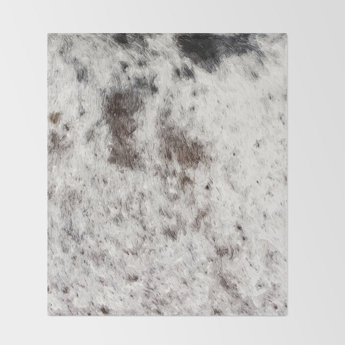 Rustic Cowhide Faux Fur (Digitally Made, ix 2021) Throw Blanket Gallery Image 2