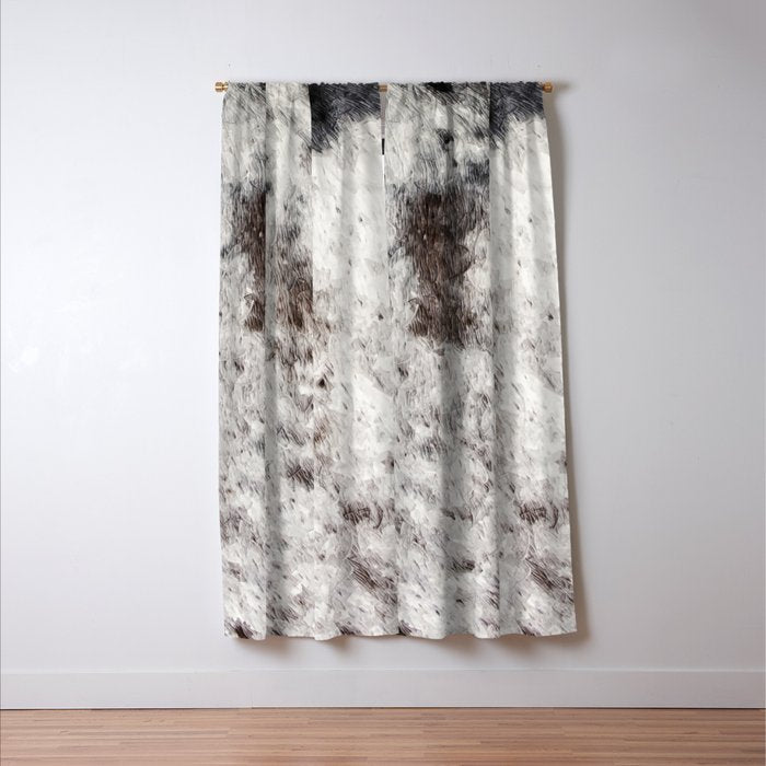 Rustic Cowhide Faux Fur (Digitally Made, ix 2021) Window Curtain Gallery Image 3