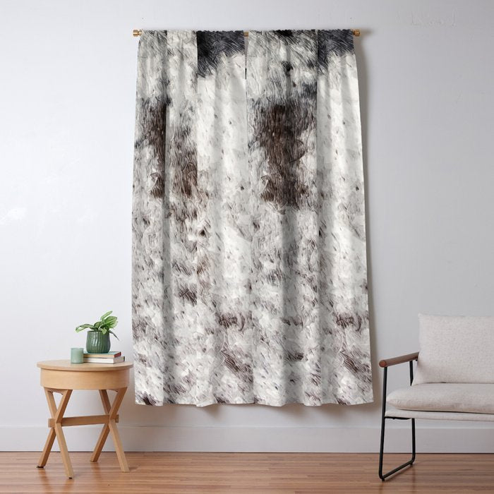 Rustic Cowhide Faux Fur (Digitally Made, ix 2021) Window Curtain Gallery Image 5