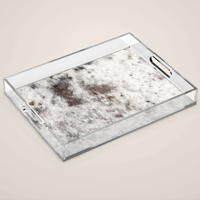 Rustic Cowhide Faux Fur (Digitally Made, ix 2021) Acrylic Tray Gallery Image 1