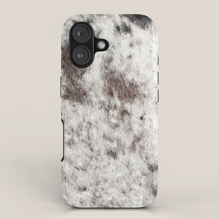 Rustic Cowhide Faux Fur (Digitally Made, ix 2021) iPhone Case Gallery Image 1