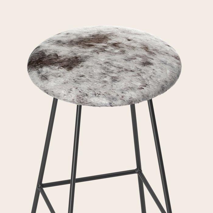 Rustic Cowhide Faux Fur (Digitally Made, ix 2021) Stool Gallery Image 2