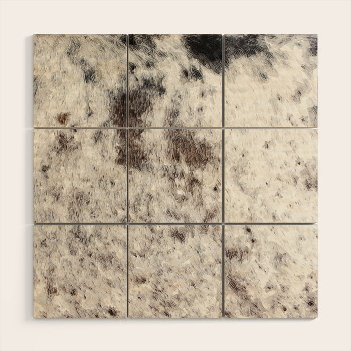 Rustic Cowhide Faux Fur (Digitally Made, ix 2021) Wood Wall Art Gallery Image 1
