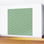 Japanese Waves Pattern Green Wall Mural Gallery Image 2