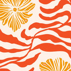 Burnt Orange Leaves and Flowers Coffee Mug Gallery Image 2