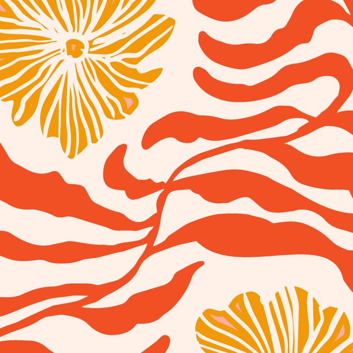 Burnt Orange Leaves and Flowers Coffee Mug Gallery Image 2