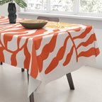 Burnt Orange Leaves and Flowers Tablecloth Gallery Image 3