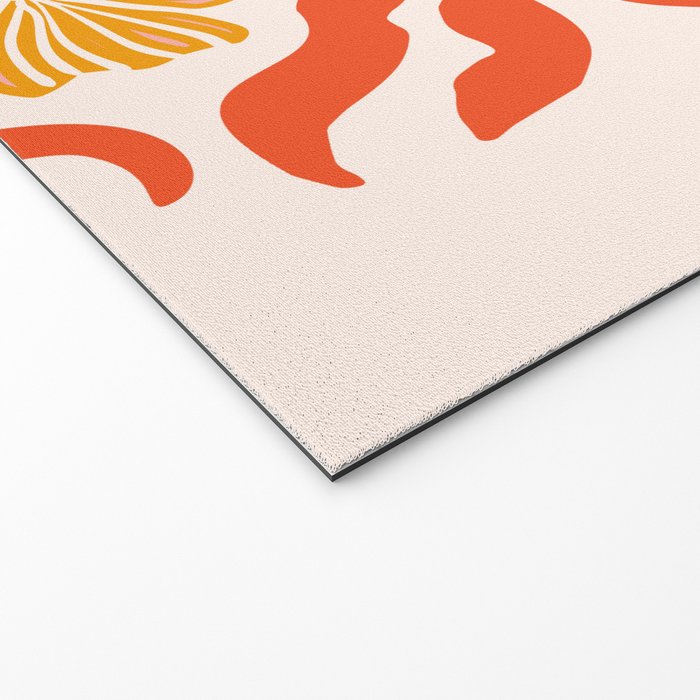 Burnt Orange Leaves and Flowers Welcome Mat Gallery Image 2
