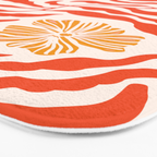 Burnt Orange Leaves and Flowers Bath Mat Gallery Image 3
