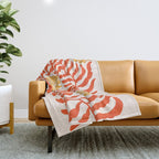 Burnt Orange Leaves and Flowers Throw Blanket Gallery Image 1