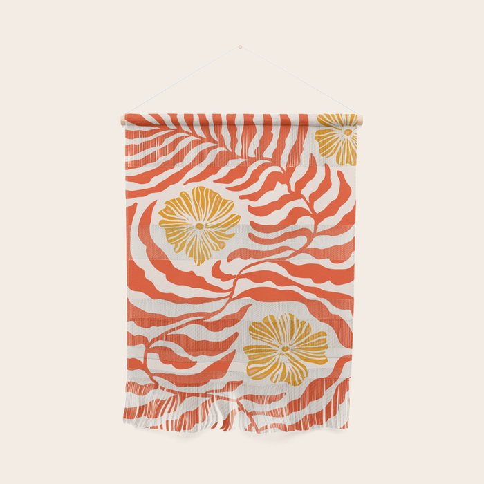 Burnt Orange Leaves and Flowers Wall Hanging Gallery Image 1