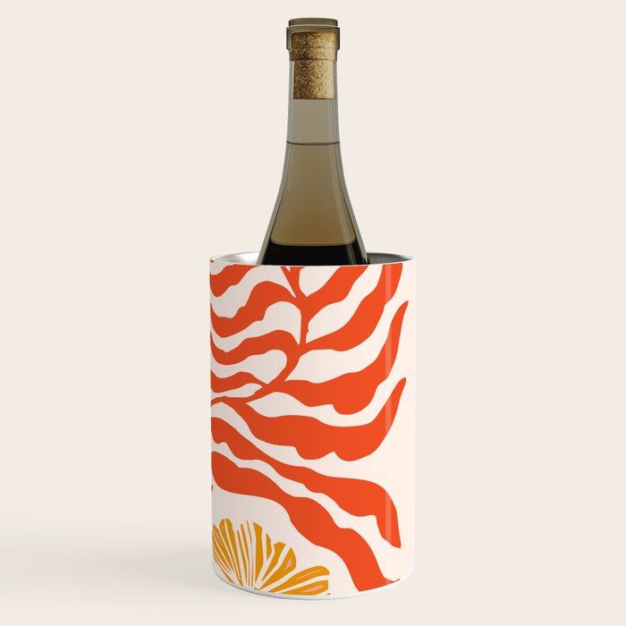 Burnt Orange Leaves and Flowers Wine Chiller Gallery Image 3
