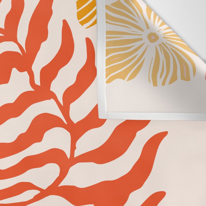 Burnt Orange Leaves and Flowers Wall Tapestry Gallery Image 3