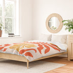 Burnt Orange Leaves and Flowers Duvet Cover Gallery Image 2