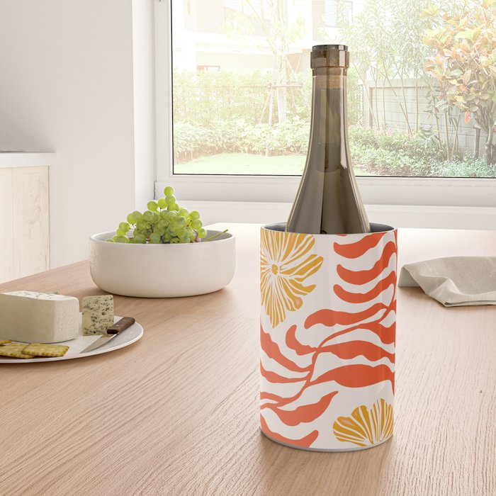 Burnt Orange Leaves and Flowers Wine Chiller Gallery Image 4