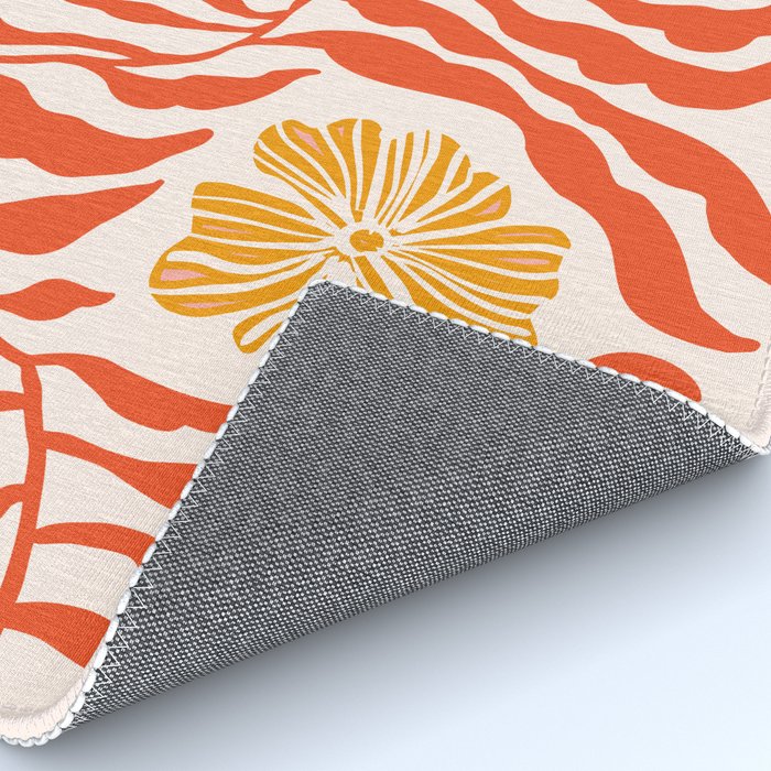 Burnt Orange Leaves and Flowers Rug Gallery Image 4