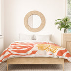 Burnt Orange Leaves and Flowers Duvet Cover Gallery Image 3