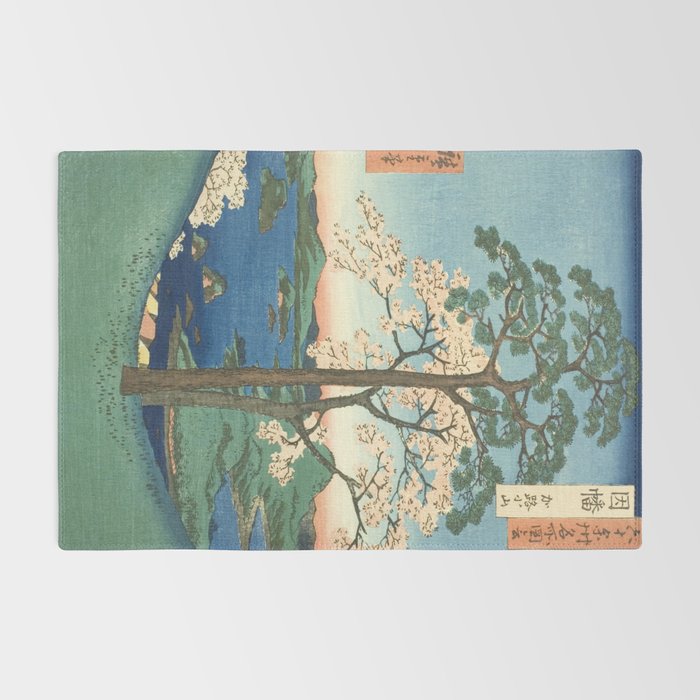 Utagawa Hiroshige - Inaba Province, Karo Koyama - Vintage Japanese Woodblock Print, 1853 Rug Gallery Image 2