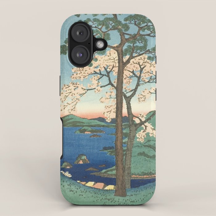 Utagawa Hiroshige - Inaba Province, Karo Koyama - Vintage Japanese Woodblock Print, 1853 iPhone Case Gallery Image 1