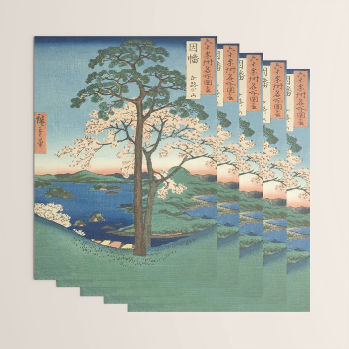 Utagawa Hiroshige - Inaba Province, Karo Koyama - Vintage Japanese Woodblock Print, 1853 Wrapping Paper Gallery Image 3