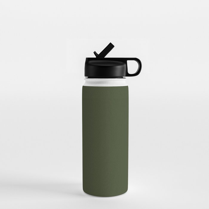 Moss Green Solid Color Water Bottle Gallery Image 1