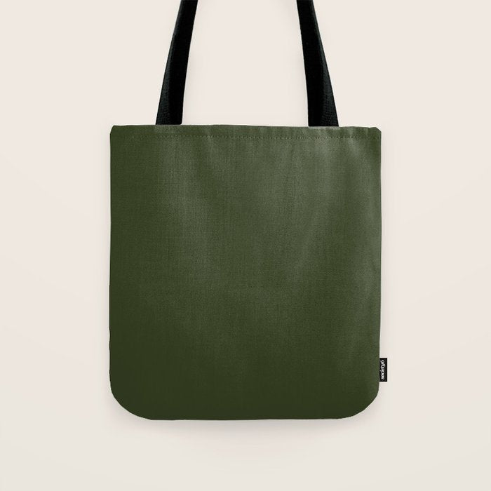 Moss Green Solid Color Tote Bag Gallery Image 1