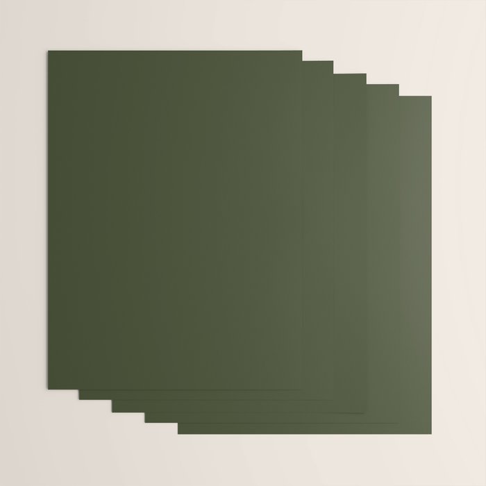 Moss Green Solid Color Wrapping Paper Gallery Image 3