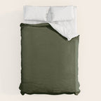 Moss Green Solid Color Duvet Cover Gallery Image 6