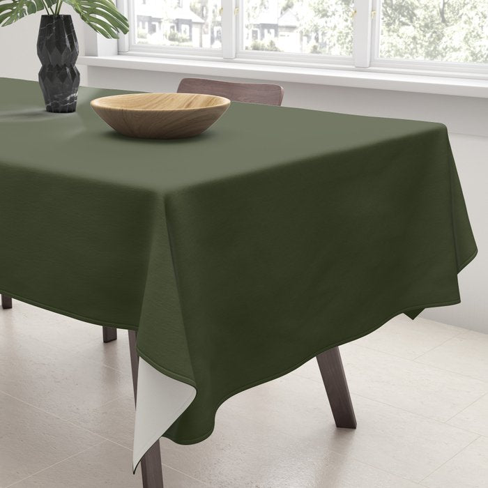 Moss Green Solid Color Tablecloth Gallery Image 3